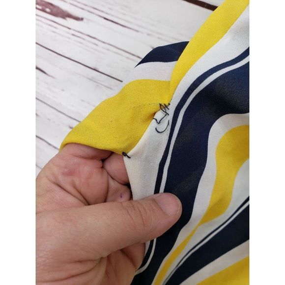 Haute Monde Striped Wide Leg Pants High Rise Trousers Yellow Black Size Small - Picture 6 of 12